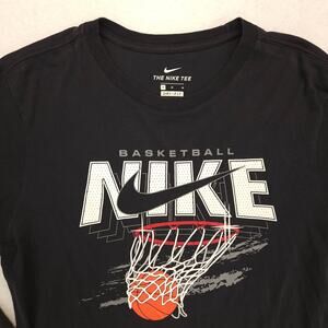 Nike Graphic Casual Crew Neck Long Sleeve Shirt Mens Size Medium M Black